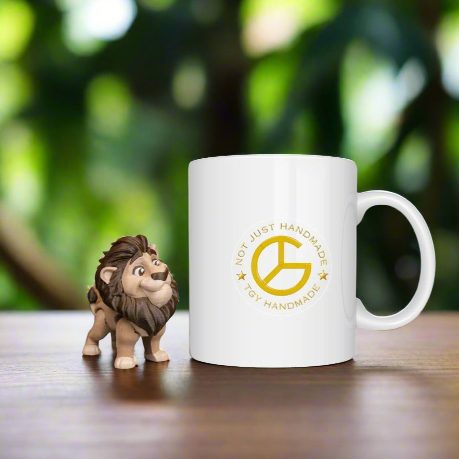A flat-lay image of the lion keychains surrounded by small plants, crystals, and trinkets, emphasizing the “little things that make people smile” theme. Their soft colors and intricate designs add warmth and visual interest to the composition