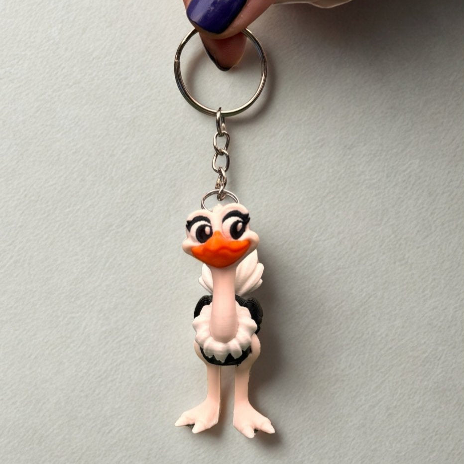 Group photo of all five safari animals in keychain form, arranged on a natural wooden surface to emphasize their nature-inspired theme.