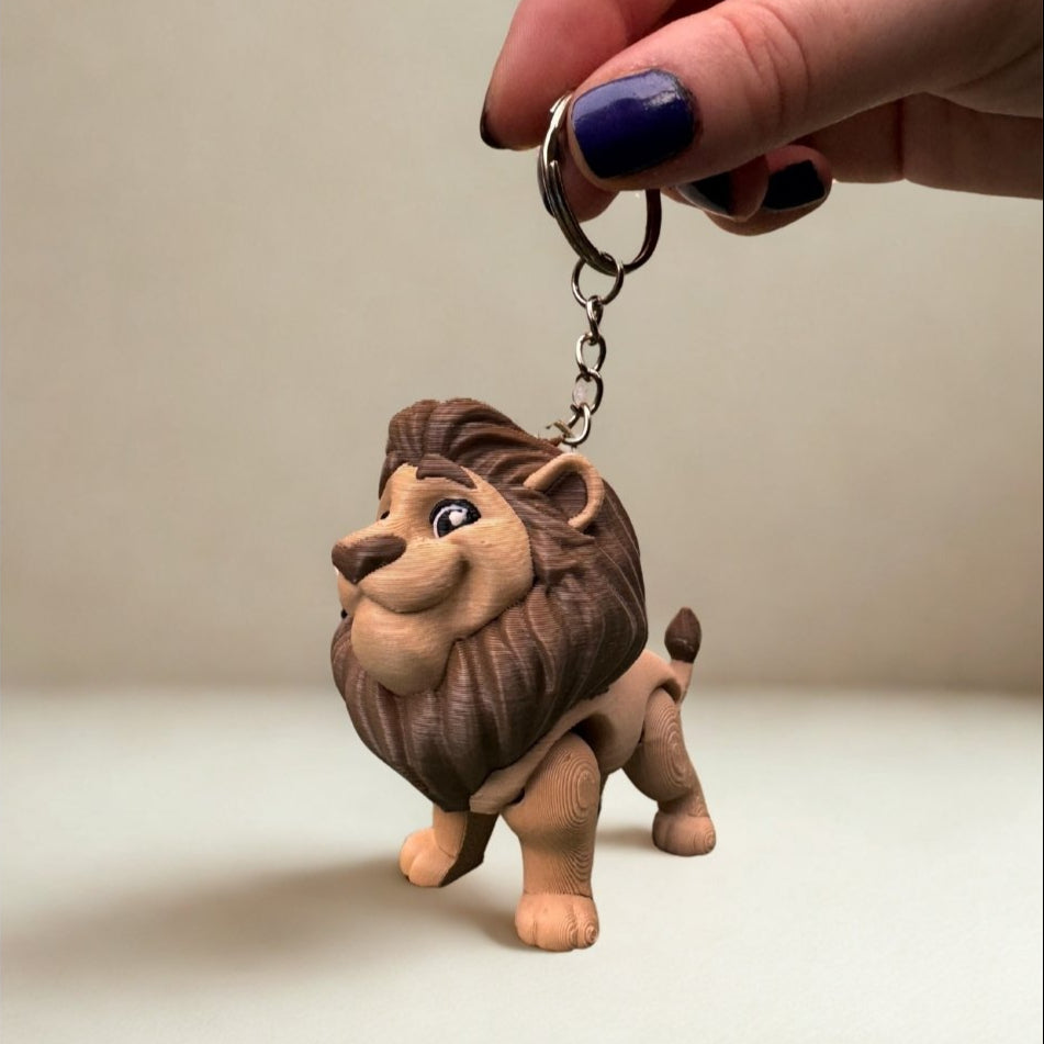 Attached to a child’s schoolbag, the lion couple keychains peek out cheerfully, adding personality and charm. This image highlights how the accessories serve as both fun companions and personal expressions for young users.