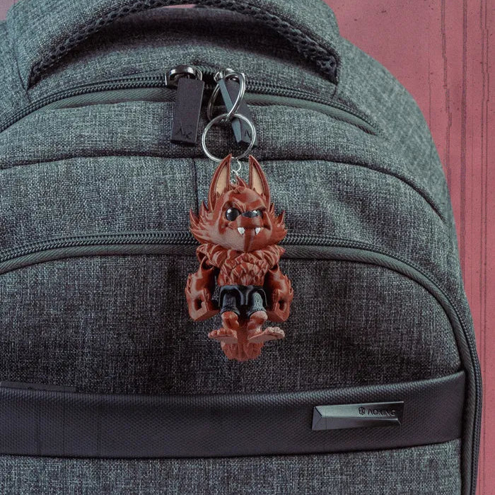 Ferocious Wolf keychain – durable and bold, perfect for personalizing your backpack