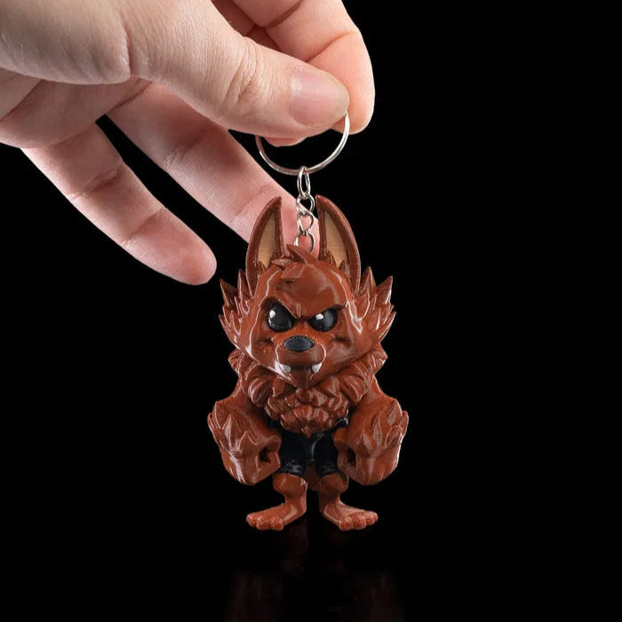 Unique Ferocious Wolf keychain – a striking and sturdy accessory for your bag or key