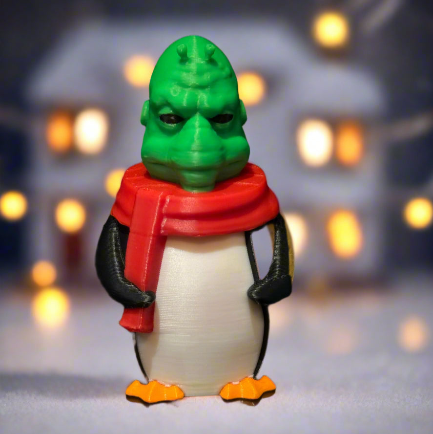 Penguin E.T. – a charming Christmas ornament that combines a penguin design with a fun alien touch