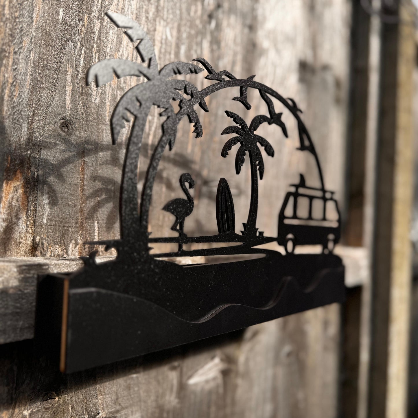 Acrylic house number sign shown in low evening light with optional backlighting, highlighting the atmospheric effect possible with external illumination.