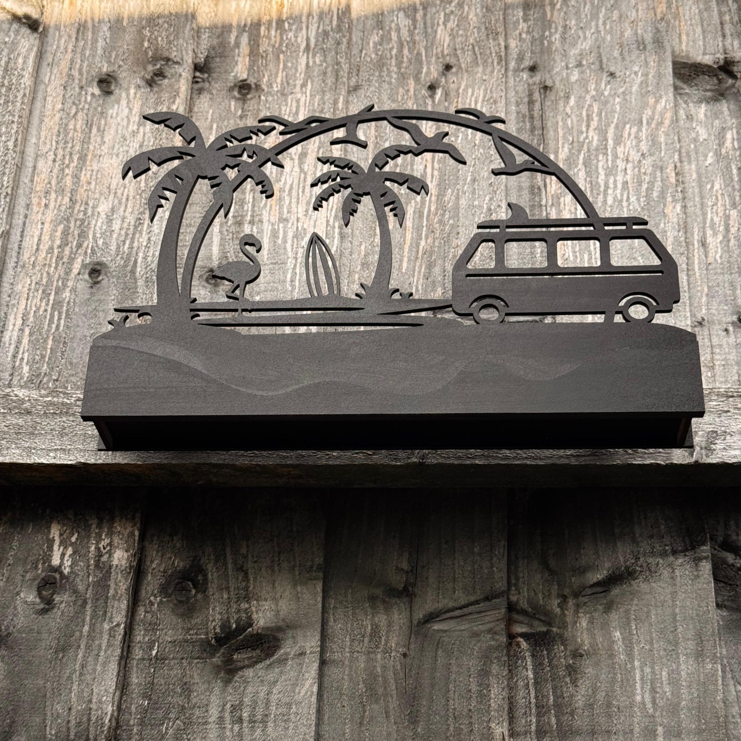 Package contents displayed: mounting screws and hardware included with the sign, ready for wall installation, available in wood or acrylic material.