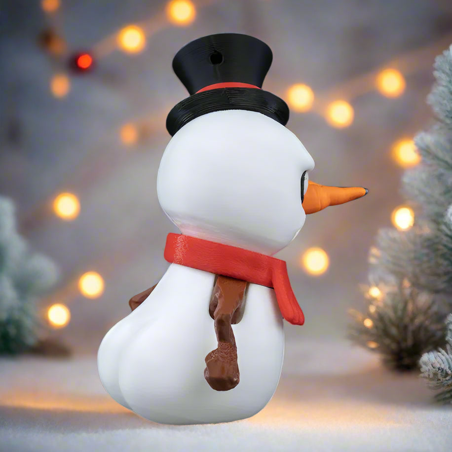 Cute snowman figure with a scarf, perfect for holiday home decor