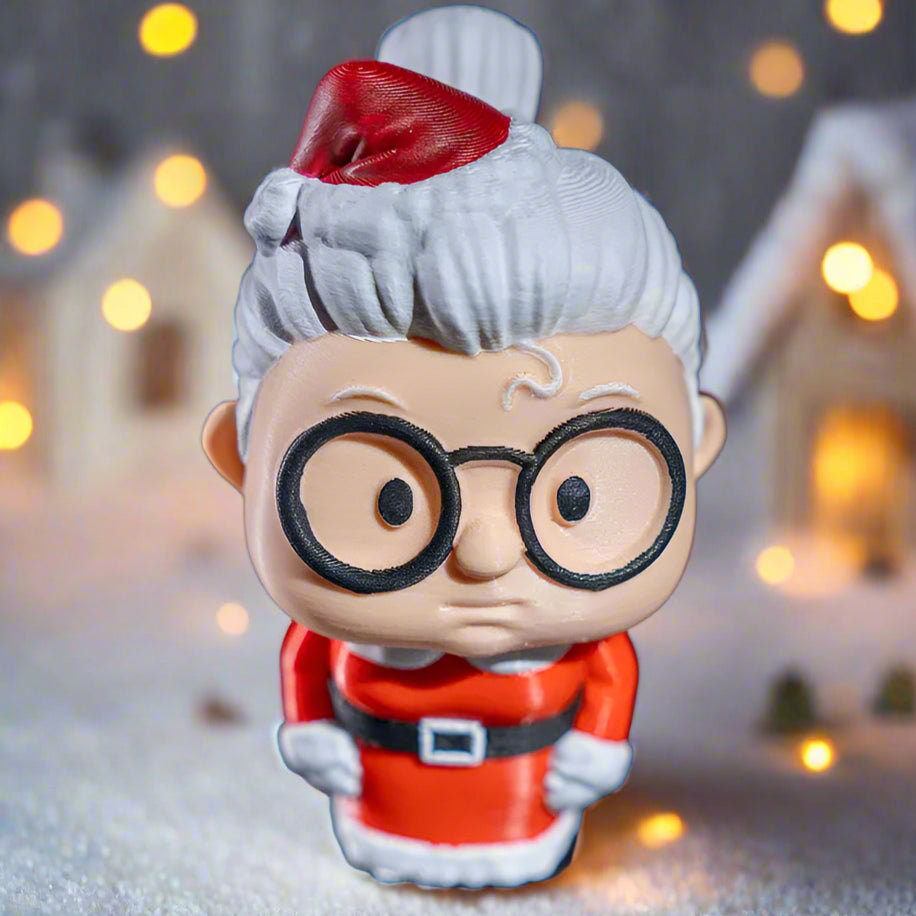 Handcrafted Mrs. Santa E.T. ornament – a unique Christmas decoration with an alien-inspired design