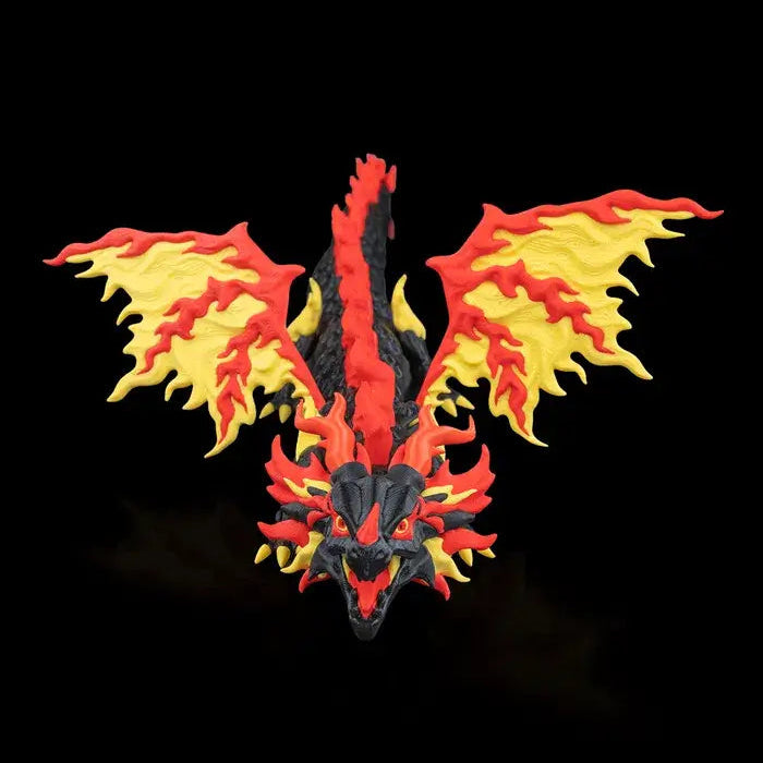 A close-up shot focusing on the fine details of the Tyrant Dragon’s scales, wings, and facial features, demonstrating its exceptional craftsmanship.