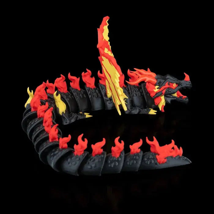 A demonstration of the Tyrant Dragon’s moveable body, showing how you can adjust its pose for a dynamic and customizable display.