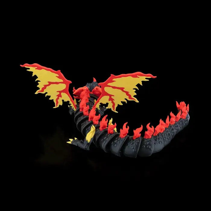 A full-body shot of the Tyrant Dragon, capturing its imposing figure and the intricate details of its design.