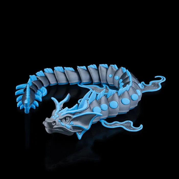Side angle showing the undulating body of the Abyssal Dragon, highlighting the fluidity and movement in its design.