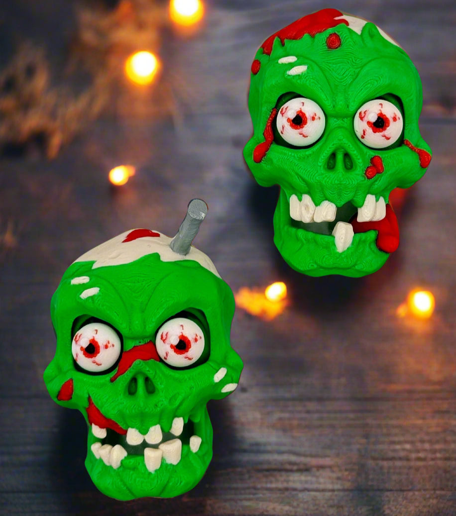 Zombie Skull Keychain – unique, scary skull charm, great as a Halloween accessory.