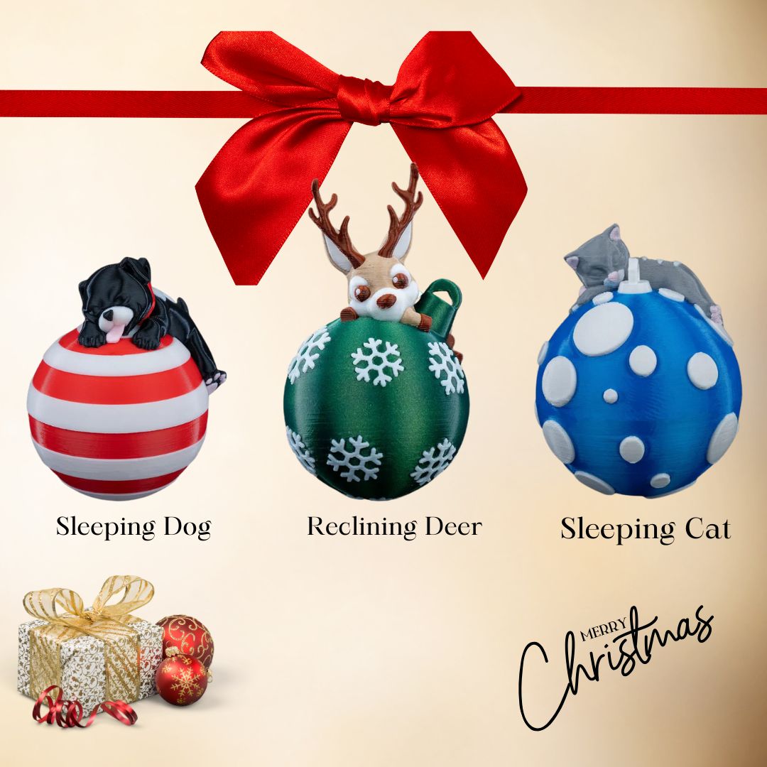 Add a bit of charm to your tree or gift this delightful collection to someone special. The Sleeping Cat, Bear, and Dog Ornament Collection is sure to bring smiles and warmth to the holiday season!