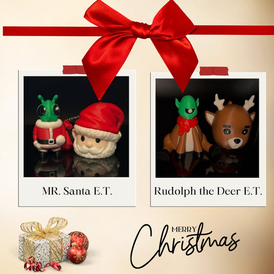 Order now and bring the magical Christmas spirit into your home with the Mr. Santa E.T. & Rudolph the Deer E.T. Pack!