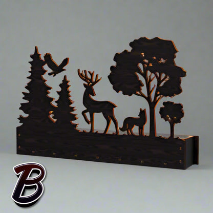 Minimalist decorative sign mounted without lighting, placed on a clean wall indoors, showcasing the versatility of both wood and acrylic options for home décor.