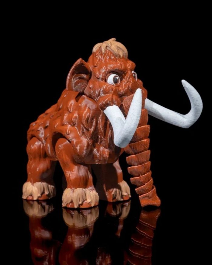 3D printed Articulated Mammoth with movable parts – unique gift idea