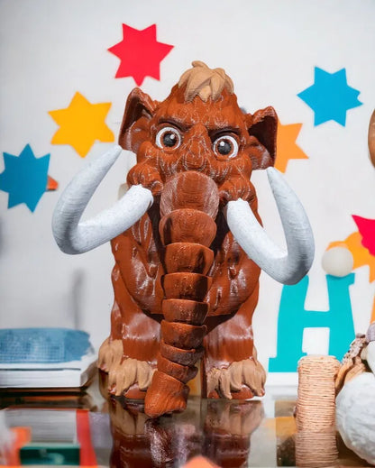 3D printed Articulated Mammoth with movable parts – unique gift idea