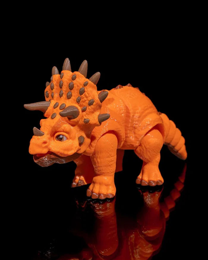 Handcrafted Articulated Triceratops model – poseable for dynamic display