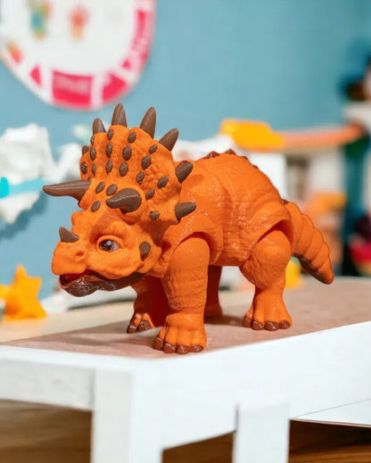 Movable Articulated Triceratops figure – handcrafted and perfect for decoration or gifting