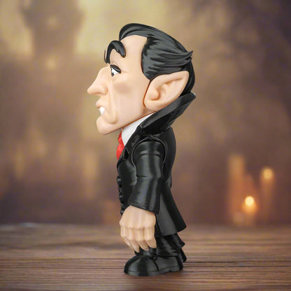 Figurine of a character with exaggerated features on a black background
