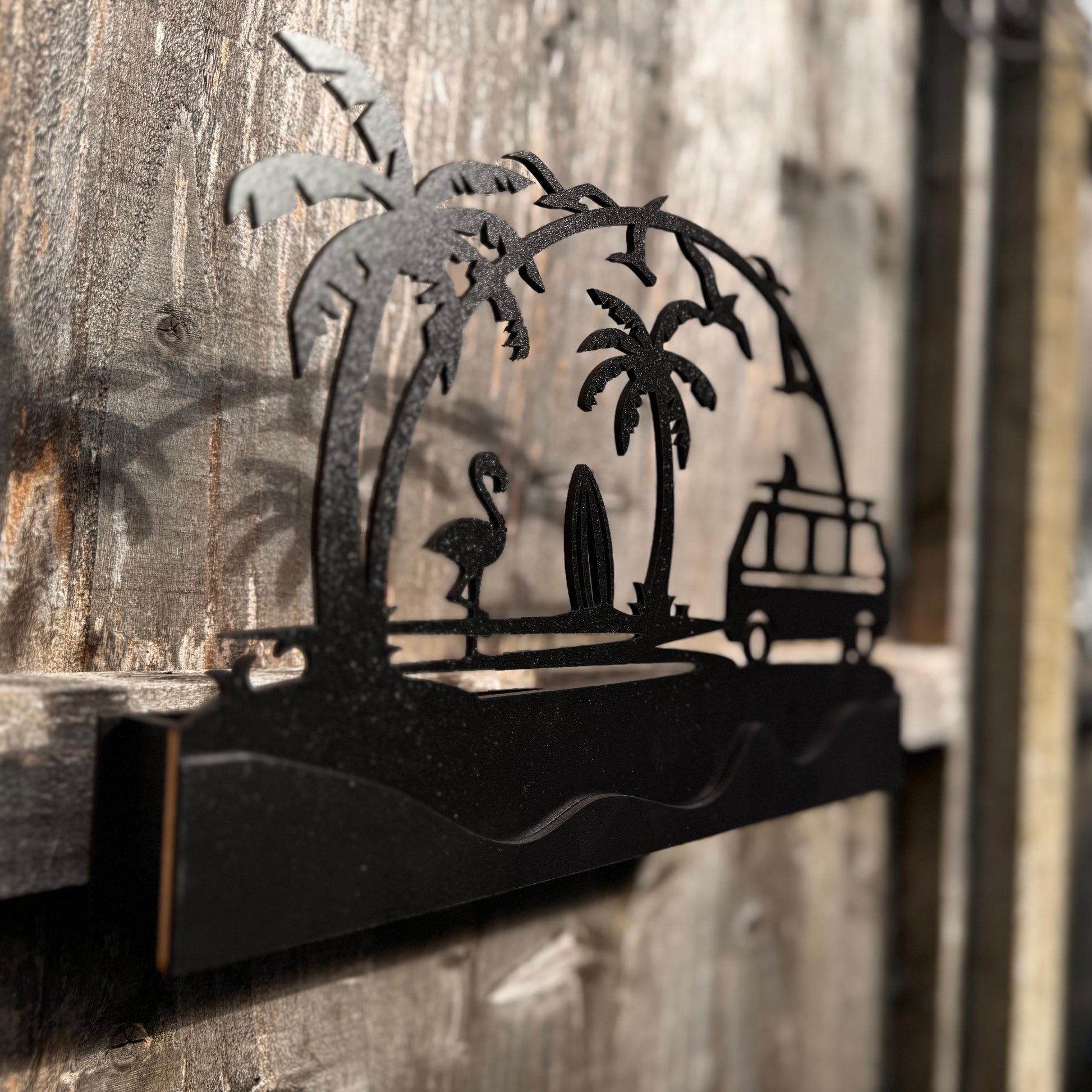 Acrylic house number sign shown in low evening light with optional backlighting, highlighting the atmospheric effect possible with external illumination.