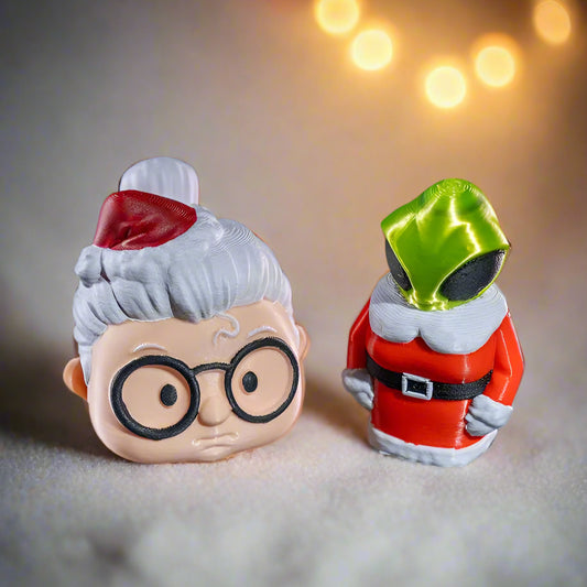 Mrs. Santa E.T. – a whimsical holiday ornament with a twist, perfect for your Christmas tree or as a quirky gift