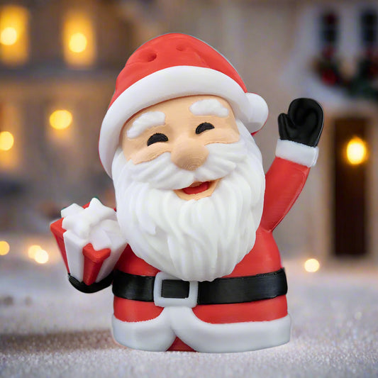 3D-printed Santa Claus figure, designed as a charming Christmas decoration for your holiday season.