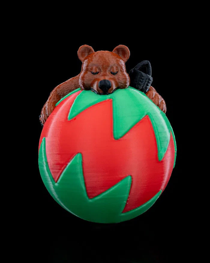 Sleeping Bear 3D Printed Christmas Tree Decoration