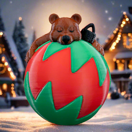 Sleeping Bear 3D Printed Christmas Tree Decoration