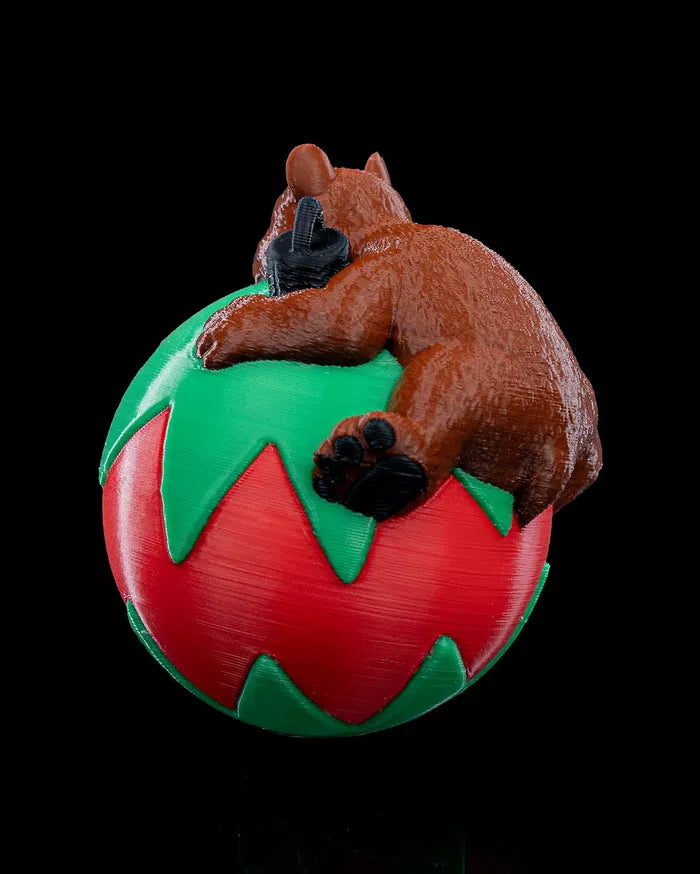 Adorable Sleeping Bear decoration with festive colors