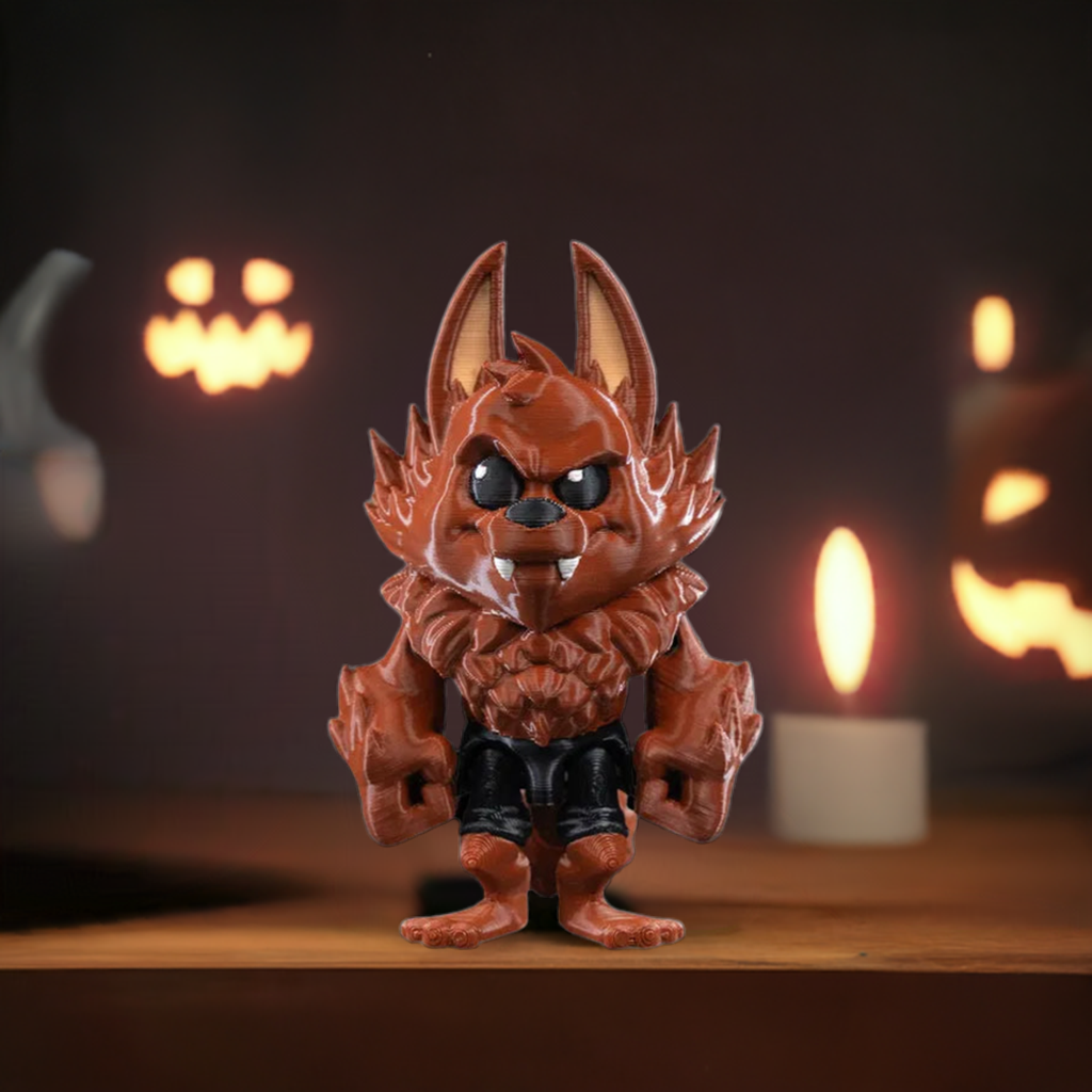 3D printed Ferocious Wolf keychain – great for backpacks, keys, and as a gift for wolf fans