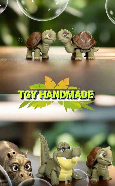 Back view of the turtle keychain highlighting the shell pattern and precise 3D printing technique for detailed texture and realism.